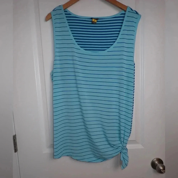 Eddie Bauer Tops - Eddie Bauer Blue Striped Side Tie Tank size 2XL